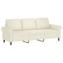 Cream velvet 3-piece sofa set with cushions by , Sofas - Ref: Foro24-3202178, Price: 681,68 €, Discount: %