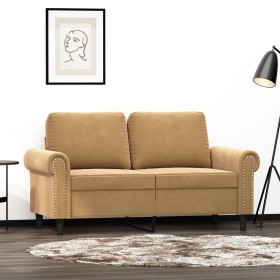 Brown velvet 2-seater sofa 120 cm by , Sofas - Ref: Foro24-359526, Price: 228,99 €, Discount: %