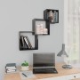 Black glossy plywood cube wall shelf 68x15x68 cm by vidaXL, Shelves and shelves - Ref: Foro24-800277, Price: 27,88 €, Discoun...