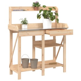 Potting bench with shelves made of solid fir wood by , Pot stands - Ref: Foro24-368431, Price: 67,99 €, Discount: %