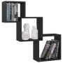 Black glossy plywood cube wall shelf 68x15x68 cm by vidaXL, Shelves and shelves - Ref: Foro24-800277, Price: 27,99 €, Discoun...