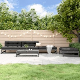 Garden sofa set 5 pieces solid gray pine wood by , Garden sets - Ref: Foro24-3186601, Price: 512,99 €, Discount: %