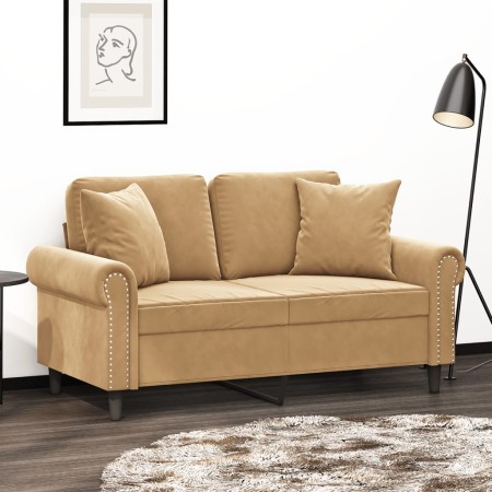 2-Sitzer-Sofa mit braunen Samtkissen 120 cm von , Sofas - Ref: Foro24-3200942, Preis: 238,99 €, Rabatt: %