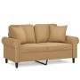 2-seater sofa with brown velvet cushions 120 cm by , Sofas - Ref: Foro24-3200942, Price: 238,99 €, Discount: %