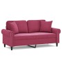 2-Sitzer-Sofa mit roten Samtkissen 140 cm von , Sofas - Ref: Foro24-3200949, Preis: 251,99 €, Rabatt: %