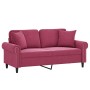 2-Sitzer-Sofa mit roten Samtkissen 140 cm von , Sofas - Ref: Foro24-3200949, Preis: 251,99 €, Rabatt: %