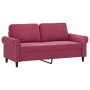 2-Sitzer-Sofa mit roten Samtkissen 140 cm von , Sofas - Ref: Foro24-3200949, Preis: 251,99 €, Rabatt: %