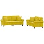 Yellow velvet 2-piece sofa set with cushions by , Sofas - Ref: Foro24-3202236, Price: 526,33 €, Discount: %