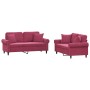 Sofa set with cushions 2 pieces red velvet by , Sofas - Ref: Foro24-3202234, Price: 509,07 €, Discount: %