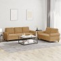 Zweiteilige Sofagarnitur aus braunem Samt mit Kissen von , Sofas - Ref: Foro24-3202257, Preis: 520,75 €, Rabatt: %