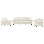 Cream velvet 3-piece sofa set with cushions by , Sofas - Ref: Foro24-3202198, Price: 706,99 €, Discount: %