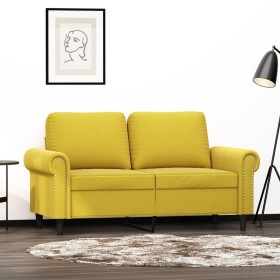 2-Sitzer-Sofa aus gelbem Samt, 120 cm von , Sofas - Ref: Foro24-359525, Preis: 249,13 €, Rabatt: %