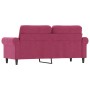 Sofá de 2 plazas de terciopelo rojo tinto 140 cm de , Sofás - Ref: Foro24-359533, Precio: 271,98 €, Descuento: %