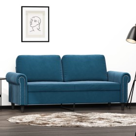 2 seater blue velvet sofa 140 cm by , Sofas - Ref: Foro24-359538, Price: 237,99 €, Discount: %