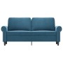 2-Sitzer-Sofa aus blauem Samt, 140 cm von , Sofas - Ref: Foro24-359538, Preis: 237,67 €, Rabatt: %