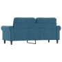 2-Sitzer-Sofa aus blauem Samt, 140 cm von , Sofas - Ref: Foro24-359538, Preis: 237,67 €, Rabatt: %