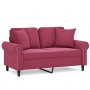 2-Sitzer-Sofa mit roten Samtkissen 120 cm von , Sofas - Ref: Foro24-3200939, Preis: 243,39 €, Rabatt: %