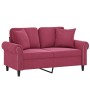 2-Sitzer-Sofa mit roten Samtkissen 120 cm von , Sofas - Ref: Foro24-3200939, Preis: 243,39 €, Rabatt: %