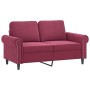 2-seater sofa with red velvet cushions 120 cm by , Sofas - Ref: Foro24-3200939, Price: 254,99 €, Discount: %