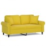 Sofá de 2 plazas con cojines terciopelo amarillo 140 cm de , Sofás - Ref: Foro24-3200951, Precio: 272,70 €, Descuento: %