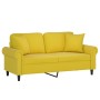 Sofá de 2 plazas con cojines terciopelo amarillo 140 cm de , Sofás - Ref: Foro24-3200951, Precio: 272,70 €, Descuento: %