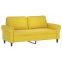 Sofá de 2 plazas con cojines terciopelo amarillo 140 cm de , Sofás - Ref: Foro24-3200951, Precio: 272,70 €, Descuento: %