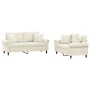 Cream velvet 2-piece sofa set with cushions by , Sofas - Ref: Foro24-3202238, Price: 484,13 €, Discount: %