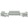 Sofa set with cushions 4 pieces light gray velvet by , Sofas - Ref: Foro24-3202180, Price: 753,48 €, Discount: %