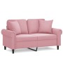 Sofá de 2 plazas con cojines terciopelo rosa 120 cm de , Sofás - Ref: Foro24-3200938, Precio: 260,09 €, Descuento: %