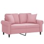 Sofá de 2 plazas con cojines terciopelo rosa 120 cm de , Sofás - Ref: Foro24-3200938, Precio: 260,09 €, Descuento: %