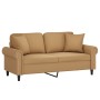 2-seater sofa with brown velvet cushions 140 cm by , Sofas - Ref: Foro24-3200952, Price: 251,46 €, Discount: %