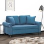 2-seater sofa with blue velvet cushions, 120 cm by , Sofas - Ref: Foro24-3200944, Price: 259,09 €, Discount: %