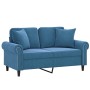 2-seater sofa with blue velvet cushions, 120 cm by , Sofas - Ref: Foro24-3200944, Price: 259,09 €, Discount: %