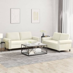 Set von Sofas mit 2 Stück cremefarbenen Samtkissen von , Sofas - Ref: Foro24-3202218, Preis: 460,44 €, Rabatt: %