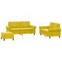 3-piece velvet yellow sofa set with cushions by , Sofas - Ref: Foro24-3202226, Price: 559,55 €, Discount: %