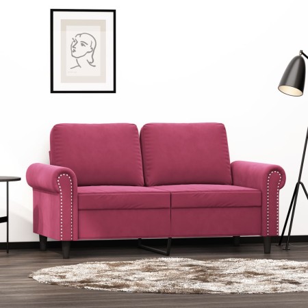 Two-seater velvet sofa in burgundy red, 120 cm by , Sofas - Ref: Foro24-359523, Price: 228,41 €, Discount: %