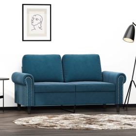 Sofá de 2 plazas terciopelo azul 120 cm de , Sofás - Ref: Foro24-359528, Precio: 241,99 €, Descuento: %