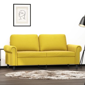 2-seater yellow velvet sofa 140 cm by , Sofas - Ref: Foro24-359535, Price: 272,38 €, Discount: %