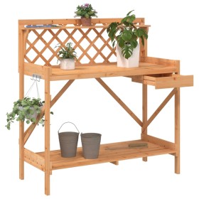 Solid brown fir wood planter bench with lattice. by , Pot stands - Ref: Foro24-368429, Price: 68,99 €, Discount: %