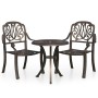 Bistro table and chairs 3 pieces cast aluminum bronze color by , Garden sets - Ref: Foro24-3070565, Price: 354,15 €, Discount: %