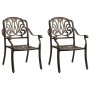 Bistro table and chairs 3 pieces cast aluminum bronze color by , Garden sets - Ref: Foro24-3070565, Price: 354,15 €, Discount: %