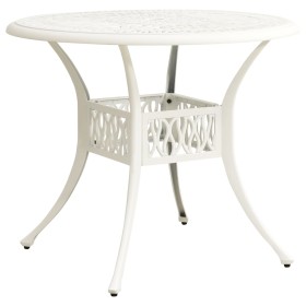 Mesa de jardín aluminio fundido blanco 90x90x74 cm de , Mesas de jardín - Ref: Foro24-315587, Precio: 194,33 €, Descuento: %