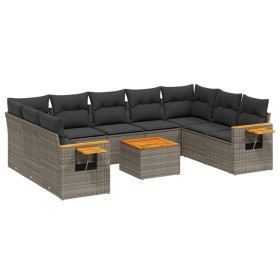 10-piece garden sofa set with gray synthetic rattan cushions by , Garden sets - Ref: Foro24-3227124, Price: 661,20 €, Discoun...