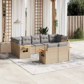 9-teiliges Gartensofa-Set mit beigen synthetischen Rattankissen von , Gartensets - Ref: Foro24-3227130, Preis: 611,99 €, Raba...