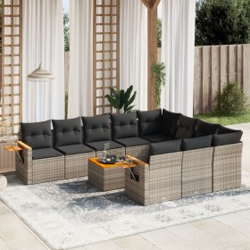 11-teiliges Gartensofa-Set und graue synthetische Rattankissen von , Gartensets - Ref: Foro24-3227187, Preis: 707,46 €, Rabat...