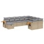 Gartensofa-Set mit beigen Kissen, 10-teilig, synthetisches Rattan von , Gartensets - Ref: Foro24-3227158, Preis: 664,52 €, Ra...