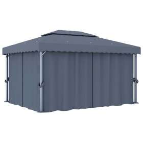 Gazebo with anthracite gray aluminum curtain 4x3 m by , Tents and gazebos - Ref: Foro24-3053376, Price: 545,99 €, Discount: %