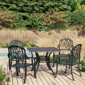 Bistro table and 5-piece cast aluminum chairs in black. by , Garden sets - Ref: Foro24-3070605, Price: 879,86 €, Discount: %