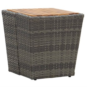 Rattan coffee table with PE and gray acacia wood 41.5x41.5x43 cm by vidaXL, Garden tables - Ref: Foro24-46198, Price: 63,99 €...