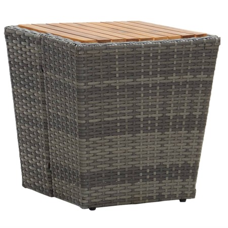 Couchtisch aus PE-Rattan und grauem Akazienholz 41,5x41,5x43 cm von vidaXL, Gartentische - Ref: Foro24-46198, Preis: 63,99 €,...